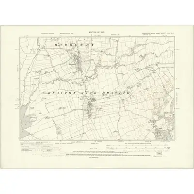 1927 Map of Yorkshire LXXI.SE, 1930 Print