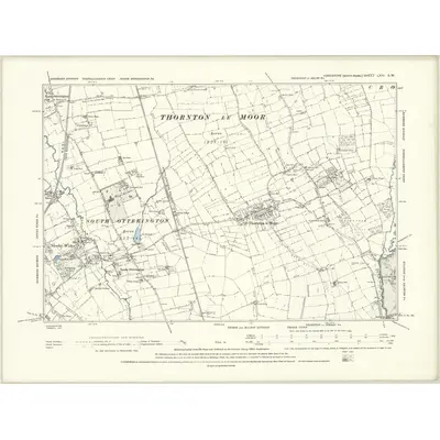 1892 Map of Yorkshire LXXI.SW, 1895 Print