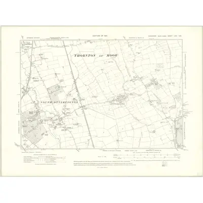 1911 Map of Yorkshire LXXI.SW, 1915 Print