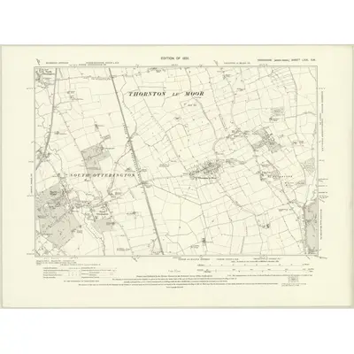 1927 Map of Yorkshire LXXI.SW, 1930 Print