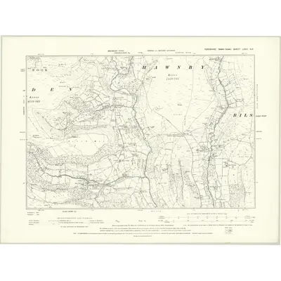 1890 Map of Yorkshire LXXII.NE, 1895 Print