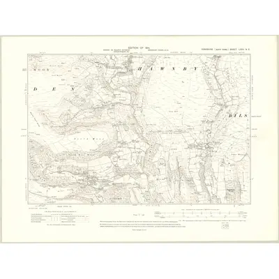 1910 Map of Yorkshire LXXII.NE, 1914 Print