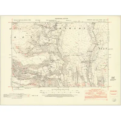 1950 Map of Yorkshire LXXII.NE, 1952 Print