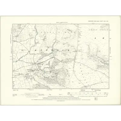 1890 Map of Yorkshire LXXII.NW, 1895 Print