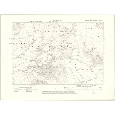 1911 Map of Yorkshire LXXII.NW, 1914 Print