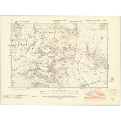 1950 Map of Yorkshire LXXII.NW, 1952 Print