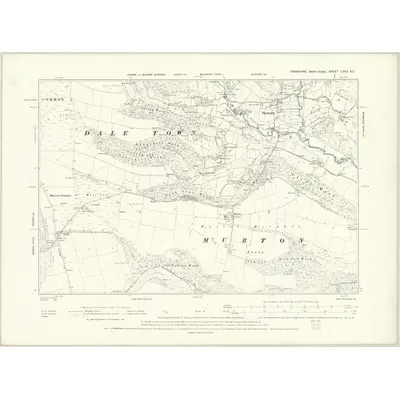 1890 Map of Yorkshire LXXII.SE, 1895 Print