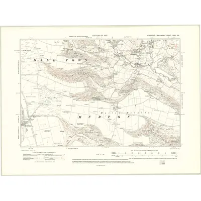 1910 Map of Yorkshire LXXII.SE, 1913 Print