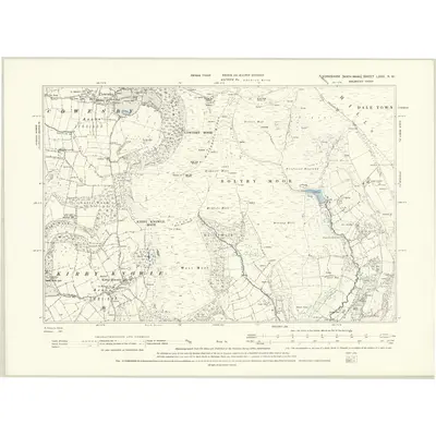1890 Map of Yorkshire LXXII.SW, 1895 Print