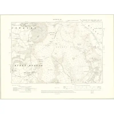 1910 Map of Yorkshire LXXII.SW, 1914 Print