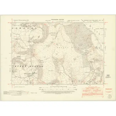 1951 Map of Yorkshire LXXII.SW, 1952 Print