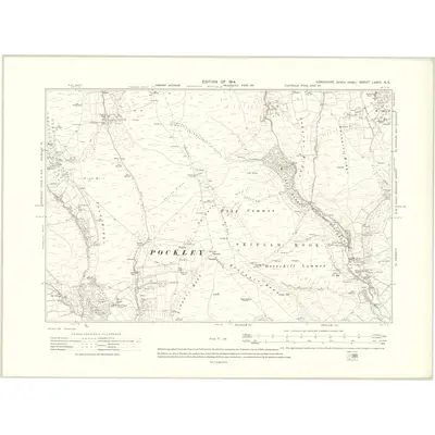 1910 Map of Yorkshire LXXIII.NE, 1914 Print