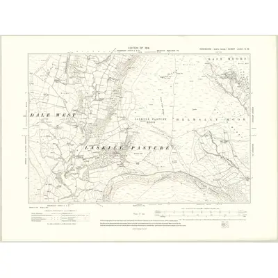 1910 Map of Yorkshire LXXIII.NW, 1914 Print
