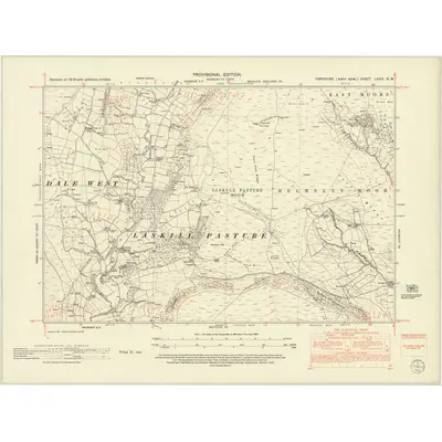 1950 Map of Yorkshire LXXIII.NW, 1952 Print