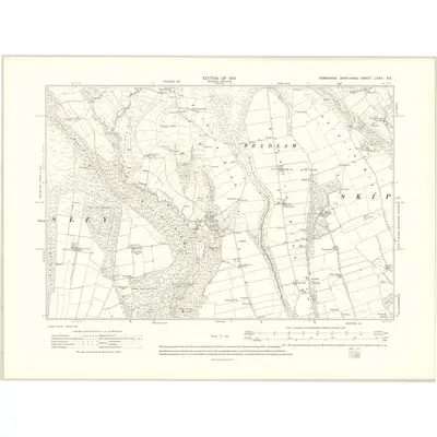 1910 Map of Yorkshire LXXIII.SE, 1914 Print