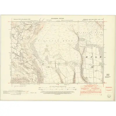 1950 Map of Yorkshire LXXIII.SW, 1952 Print