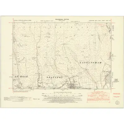 1950 Map of Yorkshire LXXIV.NE, 1952 Print