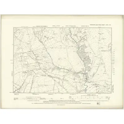 1891 Map of Yorkshire LXXIV.NW, 1895 Print
