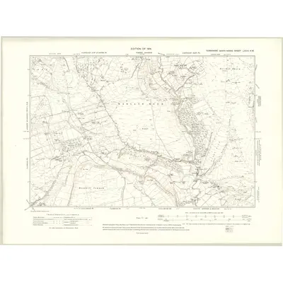 1910 Map of Yorkshire LXXIV.NW, 1914 Print