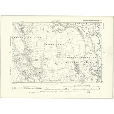 1891 Map of Yorkshire LXXIV.SE, 1895 Print