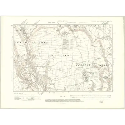 1910 Map of Yorkshire LXXIV.SE, 1914 Print