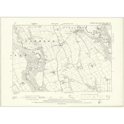 1891 Map of Yorkshire LXXIV.SW, 1895 Print