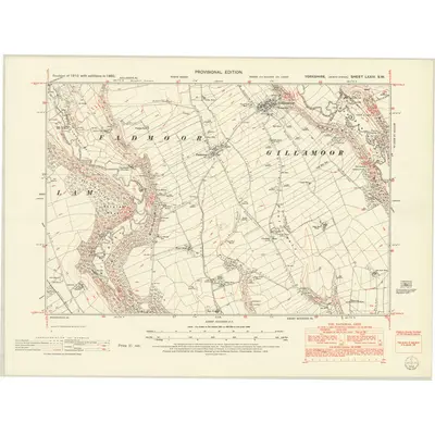 1950 Map of Yorkshire LXXIV.SW, 1952 Print