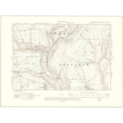 1910 Map of Yorkshire LXXV.NE, 1914 Print