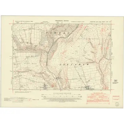 1950 Map of Yorkshire LXXV.NE, 1952 Print