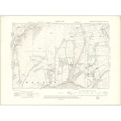 1910 Map of Yorkshire LXXV.NW, 1914 Print