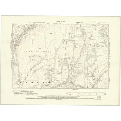 1927 Map of Yorkshire LXXV.NW, 1930 Print