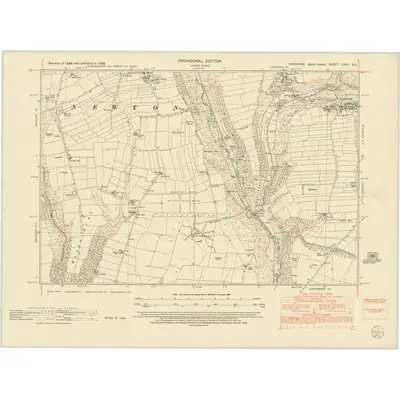 1950 Map of Yorkshire LXXV.SE, 1952 Print