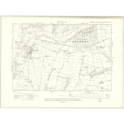 1910 Map of Yorkshire LXXV.SW, 1914 Print
