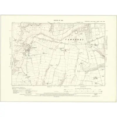 1926 Map of Yorkshire LXXV.SW, 1930 Print