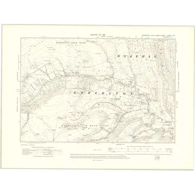 1910 Map of Yorkshire LXXVI.NE, 1914 Print