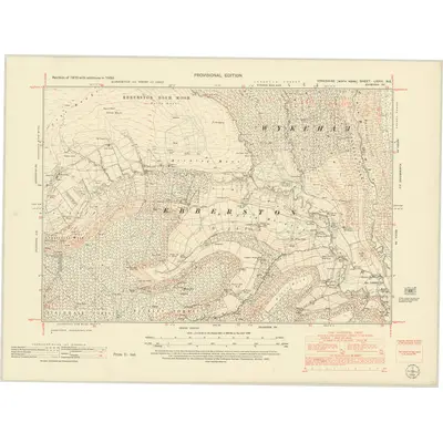 1950 Map of Yorkshire LXXVI.NE, 1952 Print