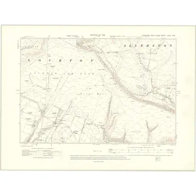1910 Map of Yorkshire LXXVI.NW, 1914 Print
