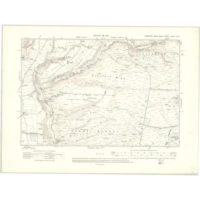 1910 Map of Yorkshire LXXVI.SW, 1913 Print