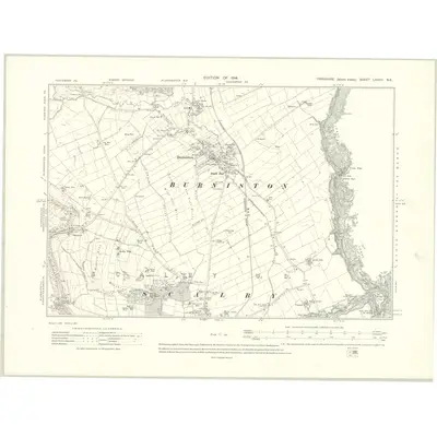 1910 Map of Yorkshire LXXVII.NE, 1914 Print