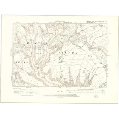 1910 Map of Yorkshire LXXVII.NW, 1914 Print