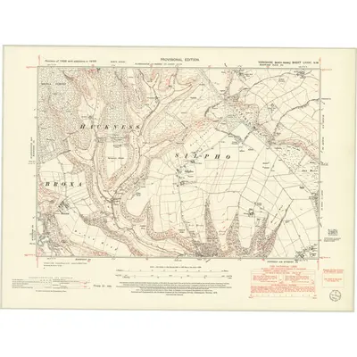 1950 Map of Yorkshire LXXVII.NW, 1952 Print