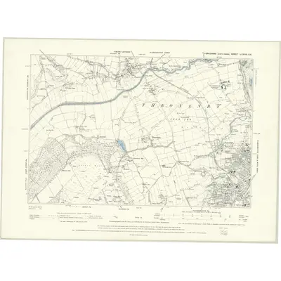 1890 Map of Yorkshire LXXVII.SE, 1895 Print