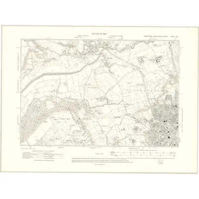 1910 Map of Yorkshire LXXVII.SE, 1914 Print