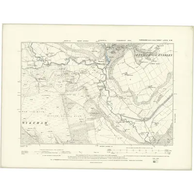 1890 Map of Yorkshire LXXVII.SW, 1894 Print