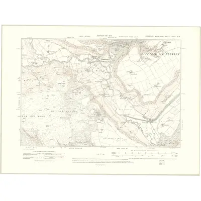 1910 Map of Yorkshire LXXVII.SW, 1914 Print
