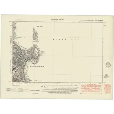 1939 Map of Yorkshire LXXVIII.NW & LXXVIII.SW, 1948 Print