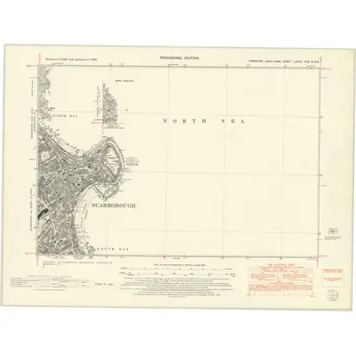 1950 Map of Yorkshire LXXVIII.NW & LXXVIII.SW, 1952 Print