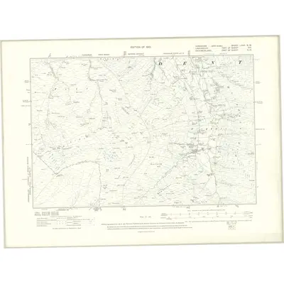1907 Map of Yorkshire LXXX.NW, 1910 Print