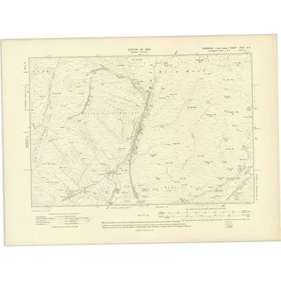 1907 Map of Yorkshire LXXX.SE, 1909 Print