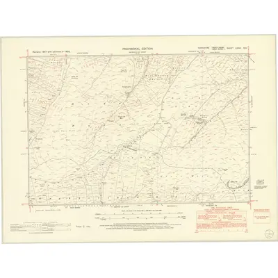 1950 Map of Yorkshire LXXXI.NE, 1954 Print